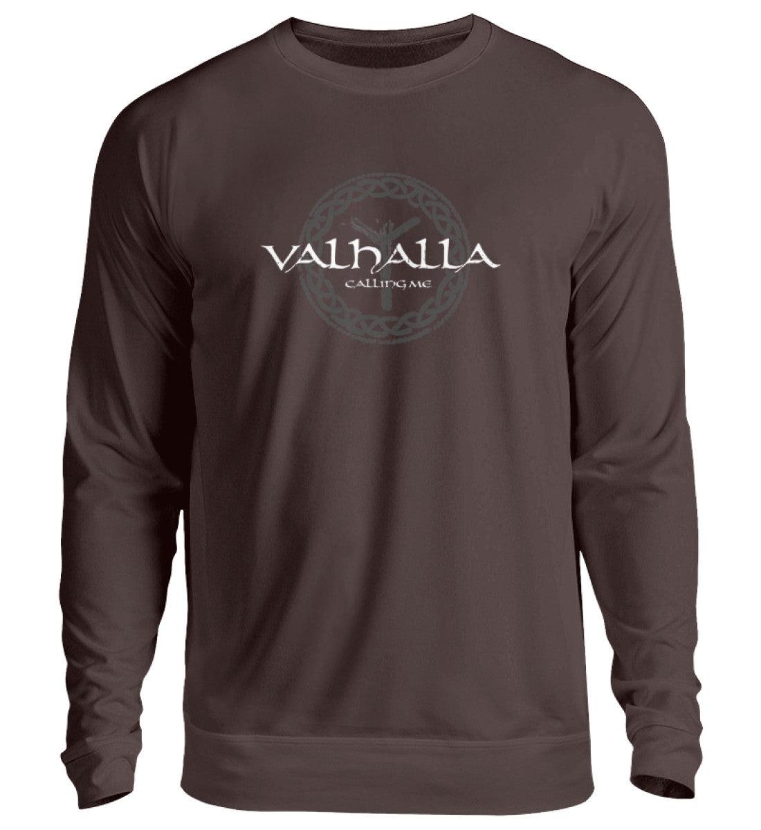 Wikinger-Sweatshirt "Valhalla Calling Me" mit Rune Algiz – Nordische Mythologie Pullover - Nordic Viking Wear
