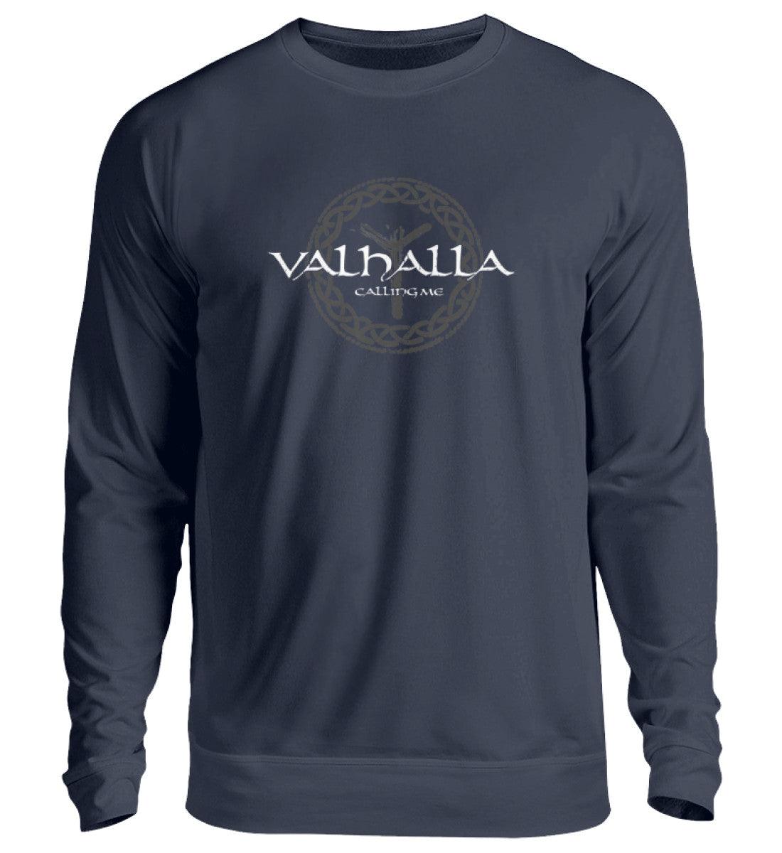 Wikinger-Sweatshirt "Valhalla Calling Me" mit Rune Algiz – Nordische Mythologie Pullover - Nordic Viking Wear