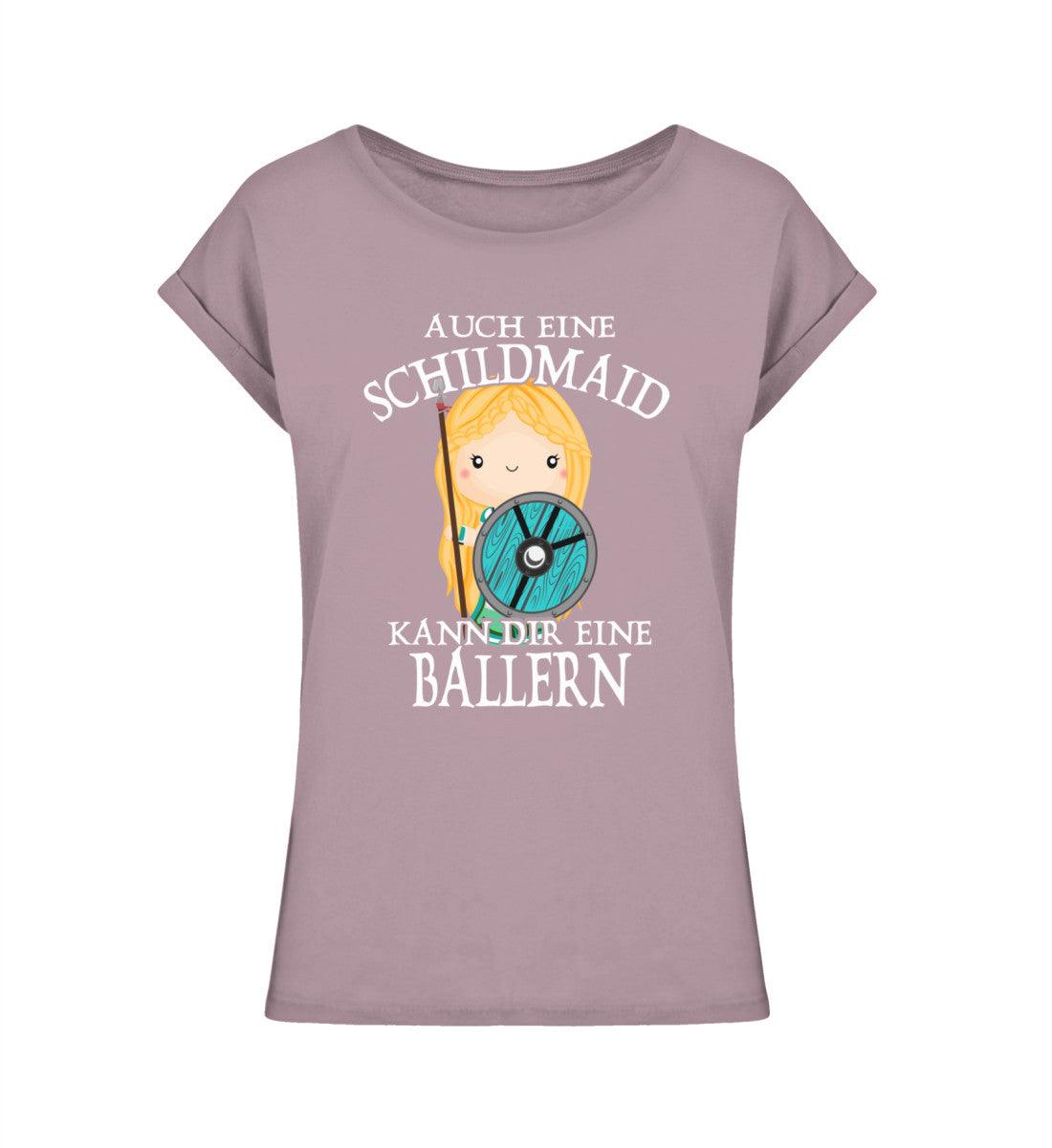 Schildmaiden Extendet Shirt – „Auch eine Schildmaid kann dir eine ballern“-Design Setze ein humorvolles Sta - Nordic Viking Wear
