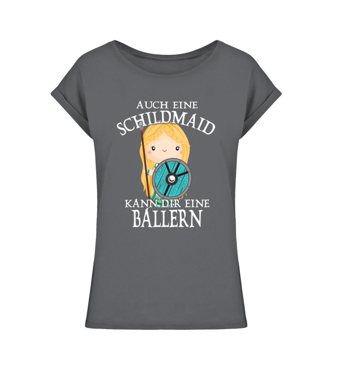 Schildmaiden Extendet Shirt – „Auch eine Schildmaid kann dir eine ballern“-Design Setze ein humorvolles Sta - Nordic Viking Wear