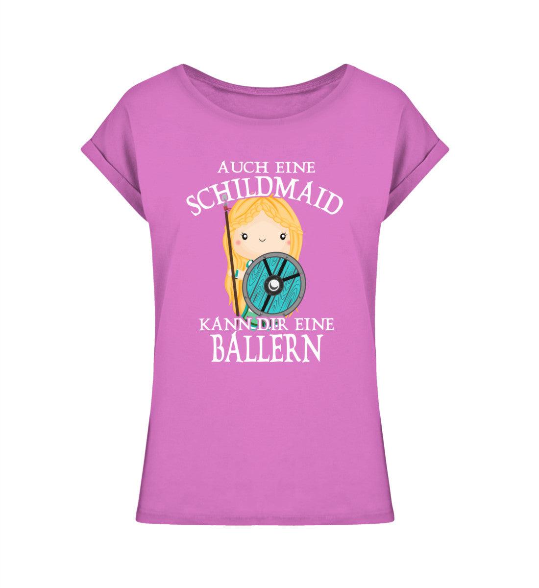 Schildmaiden Extendet Shirt – „Auch eine Schildmaid kann dir eine ballern“-Design Setze ein humorvolles Sta - Nordic Viking Wear