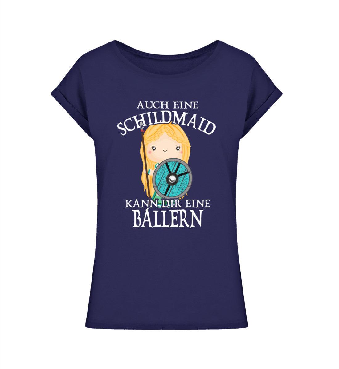 Schildmaiden Extendet Shirt – „Auch eine Schildmaid kann dir eine ballern“-Design Setze ein humorvolles Sta - Nordic Viking Wear