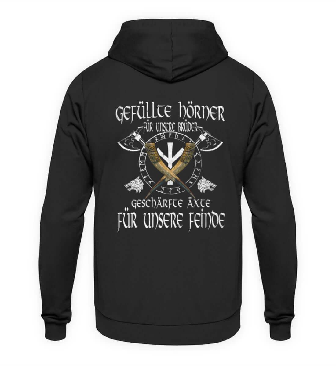 Wikinger Brüderlichkeit Hoodie – "Gefüllte Hörner und Geschärfte Äxte" - Nordic Viking Wear