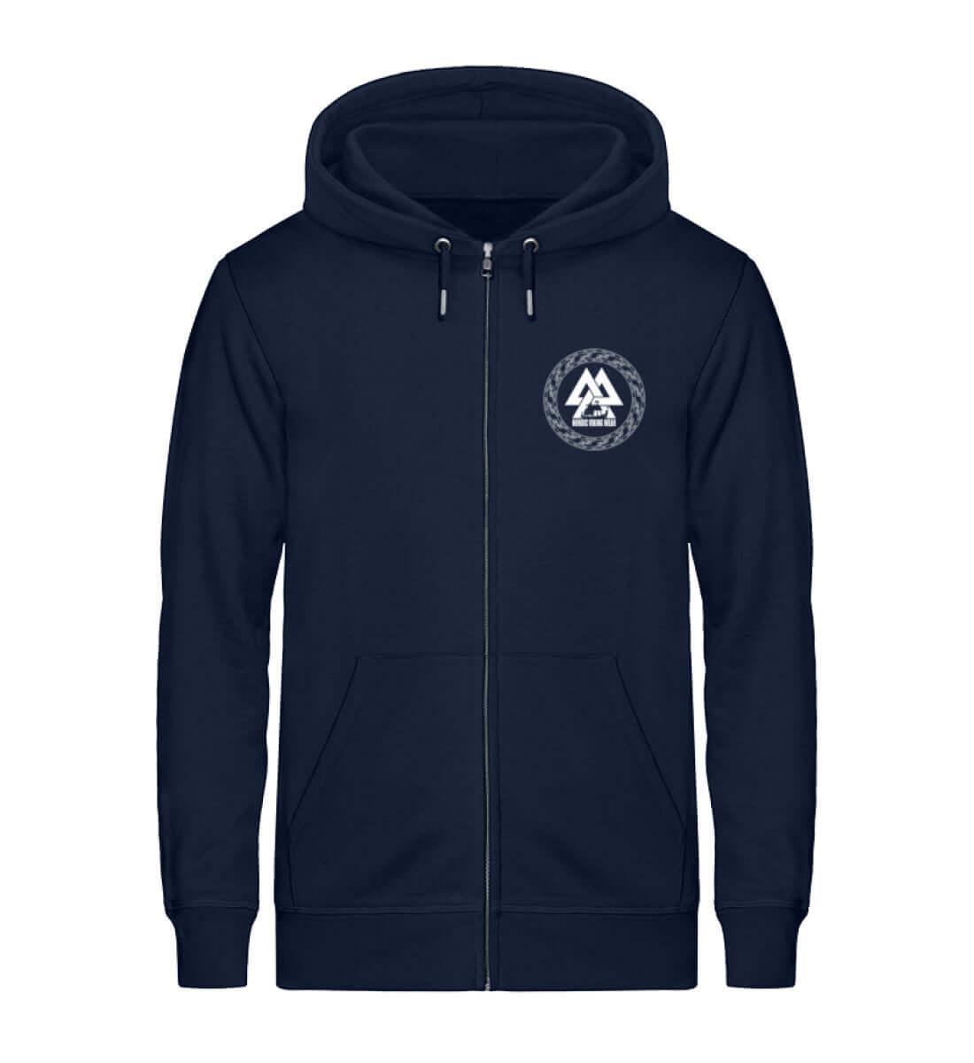 "Odin's Visage" Wikinger-Organic Zipp-Hoodie – Stolz und Macht des Allvaters - Nordic Viking Wear