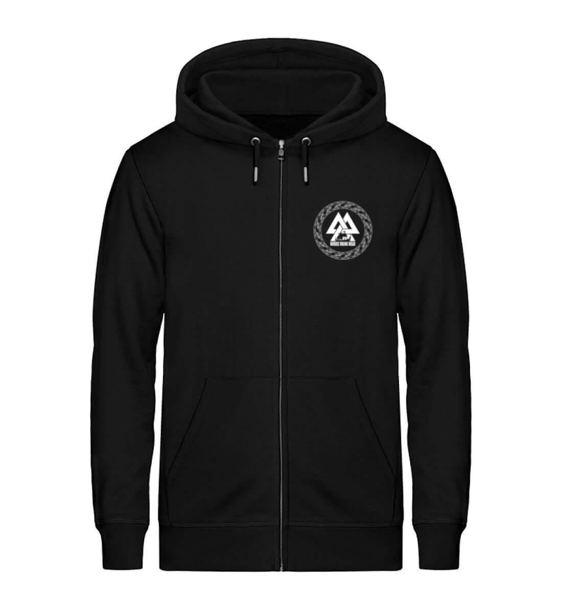 "Odin's Visage" Wikinger-Organic Zipp-Hoodie – Stolz und Macht des Allvaters - Nordic Viking Wear