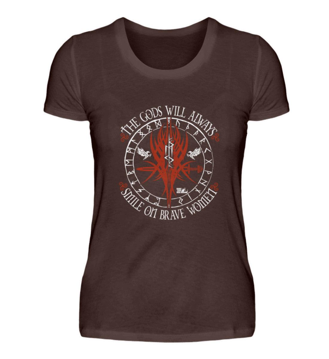 Schildmaiden Premiumshirt The Gods Will Always Smile on Brave Women - Nordic Viking Wear