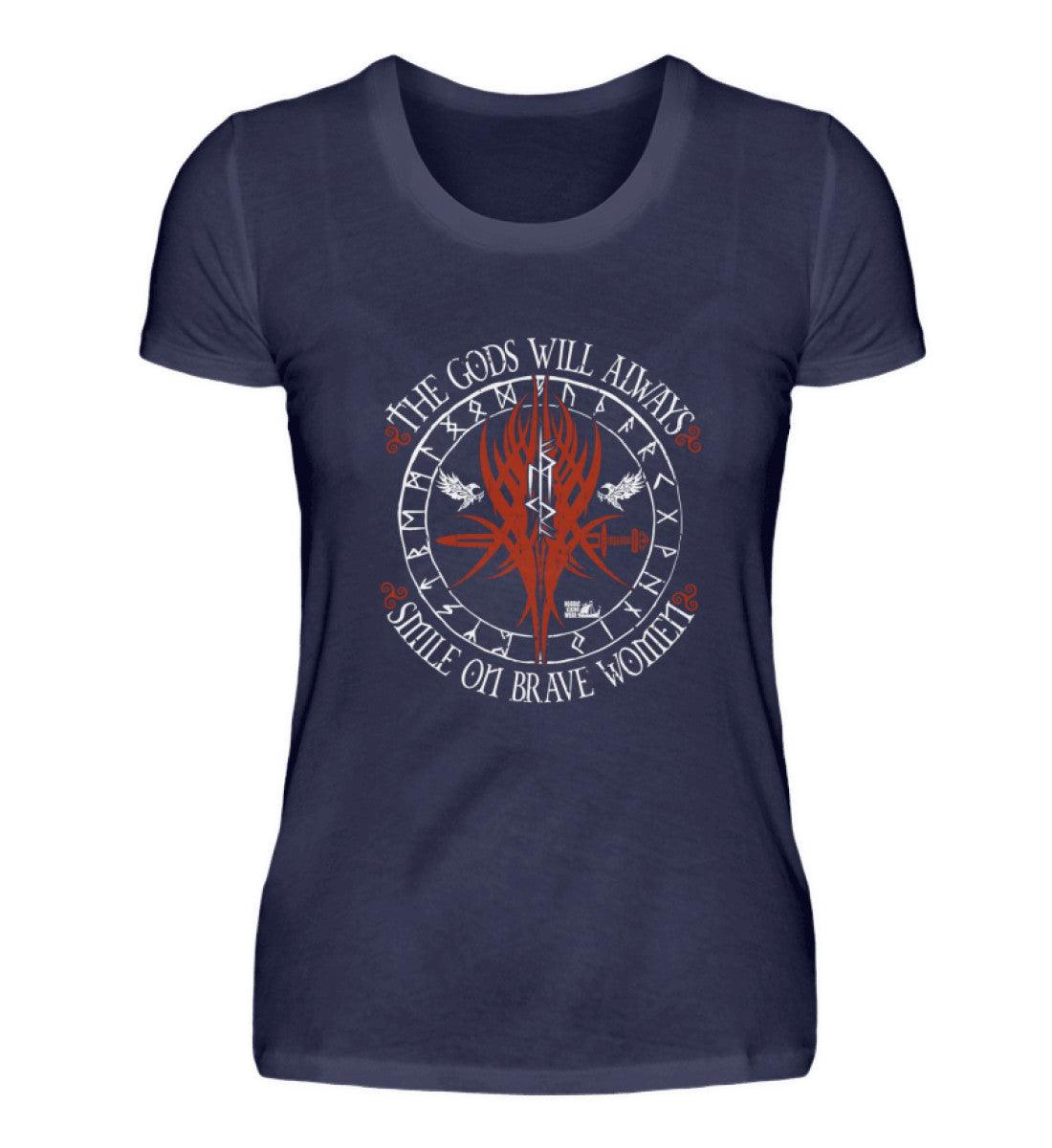 Schildmaiden Premiumshirt The Gods Will Always Smile on Brave Women - Nordic Viking Wear