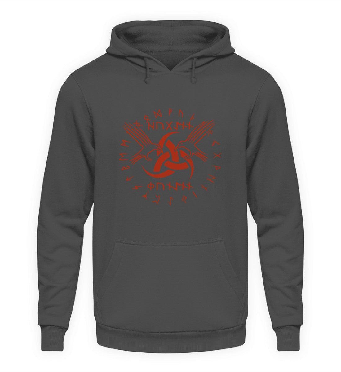 Wikinger-Hoodie "Odins Boten" - Huginn und Muninn mit Gjallarhorn - Nordic Viking Wear