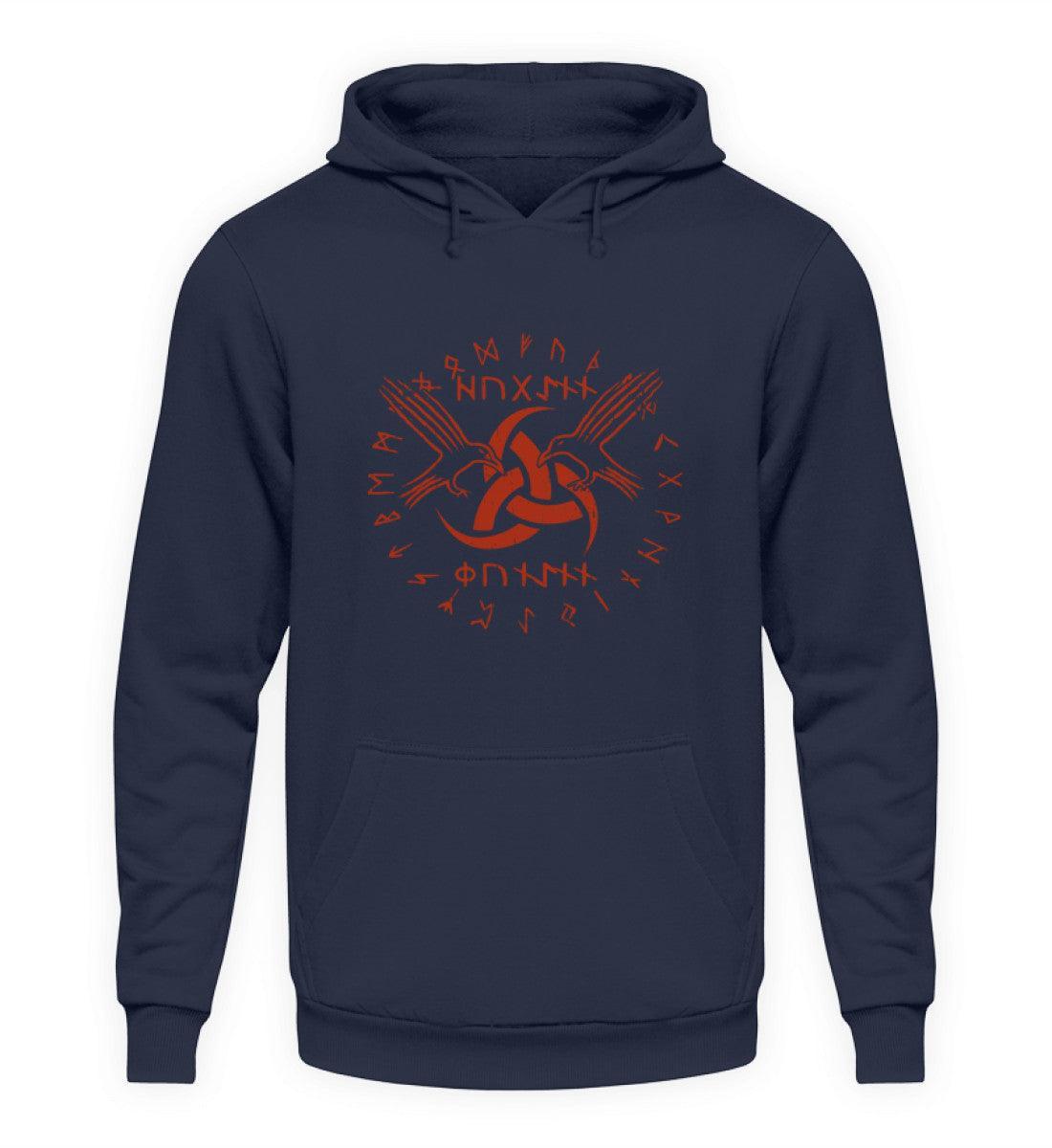 Wikinger-Hoodie "Odins Boten" - Huginn und Muninn mit Gjallarhorn - Nordic Viking Wear