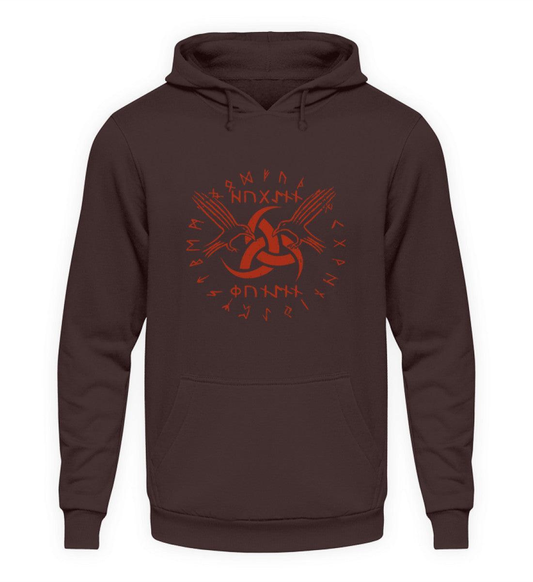 Wikinger-Hoodie "Odins Boten" - Huginn und Muninn mit Gjallarhorn - Nordic Viking Wear