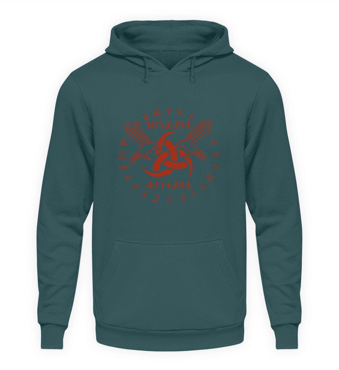 Wikinger-Hoodie "Odins Boten" - Huginn und Muninn mit Gjallarhorn - Nordic Viking Wear