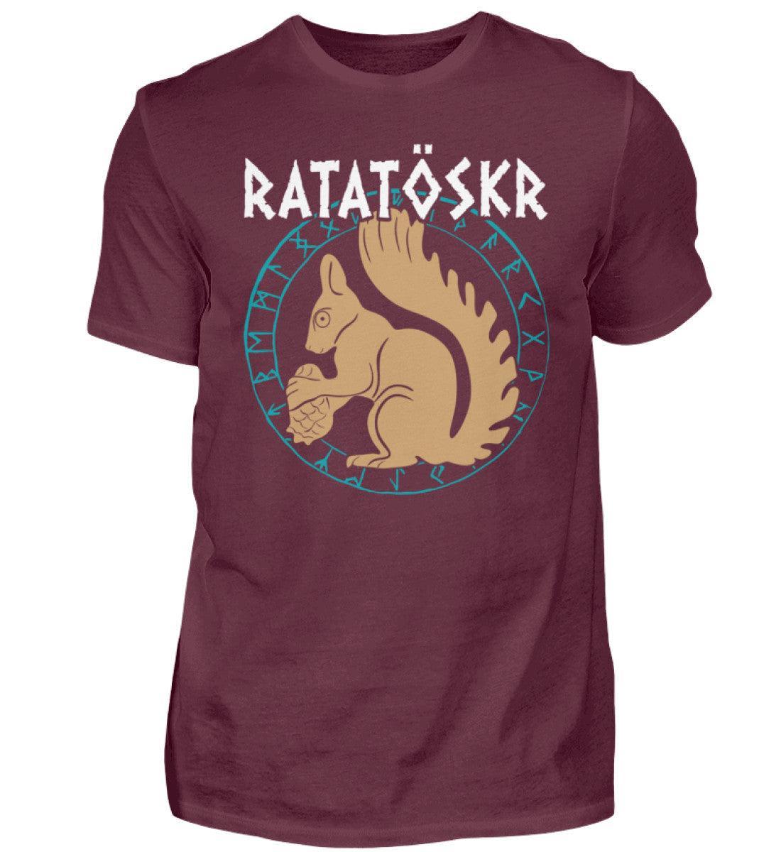 Wikinger T-Shirt "RATATÖSKR" – Eichhörnchen-Design mit Runenkreis - Nordic Viking Wear
