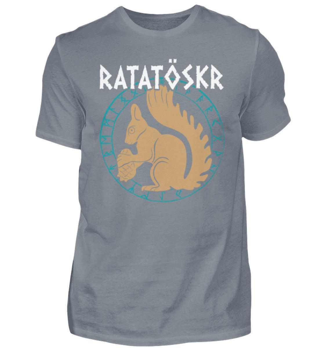 Wikinger T-Shirt "RATATÖSKR" – Eichhörnchen-Design mit Runenkreis - Nordic Viking Wear