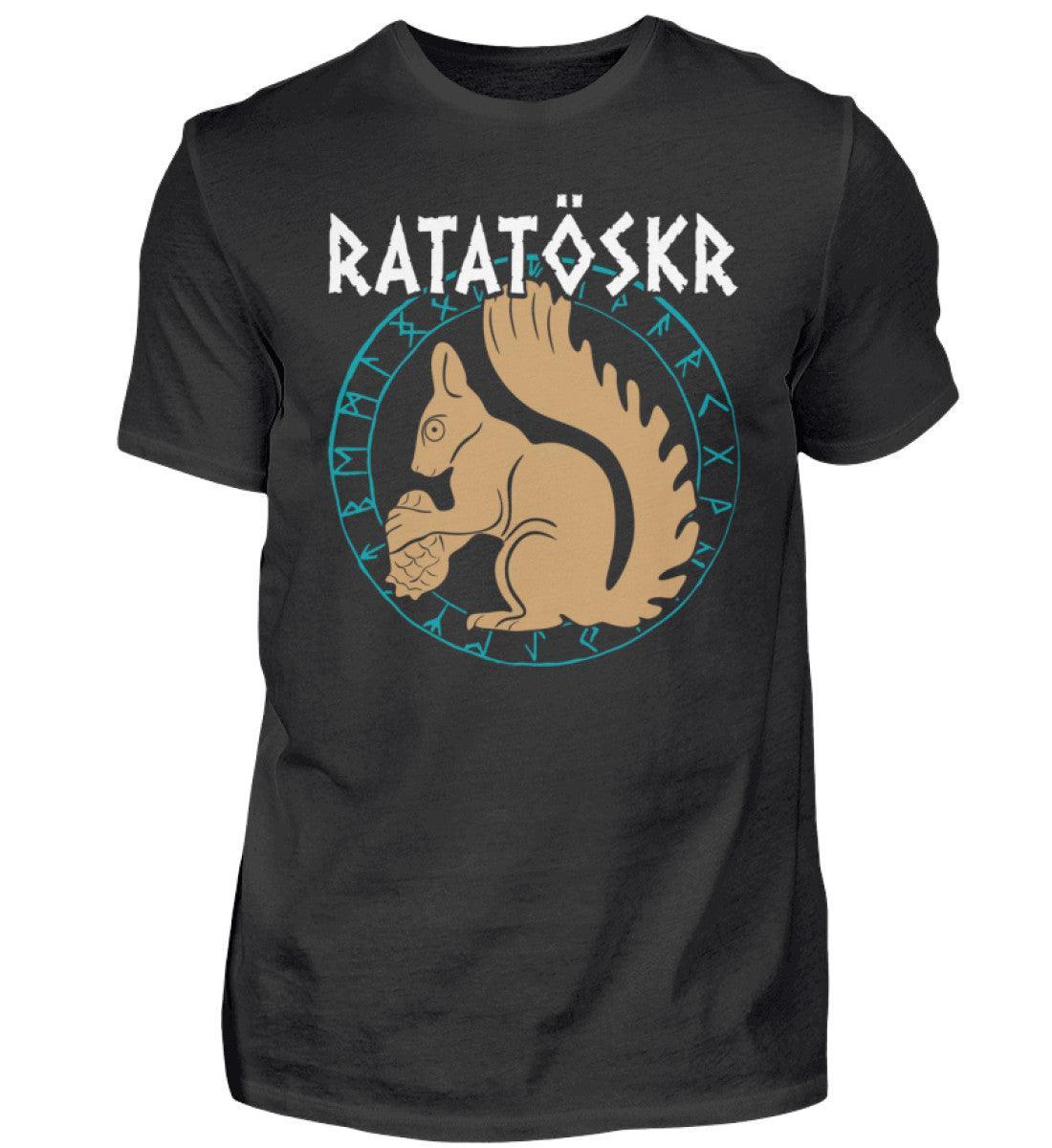 Wikinger T-Shirt "RATATÖSKR" – Eichhörnchen-Design mit Runenkreis - Nordic Viking Wear