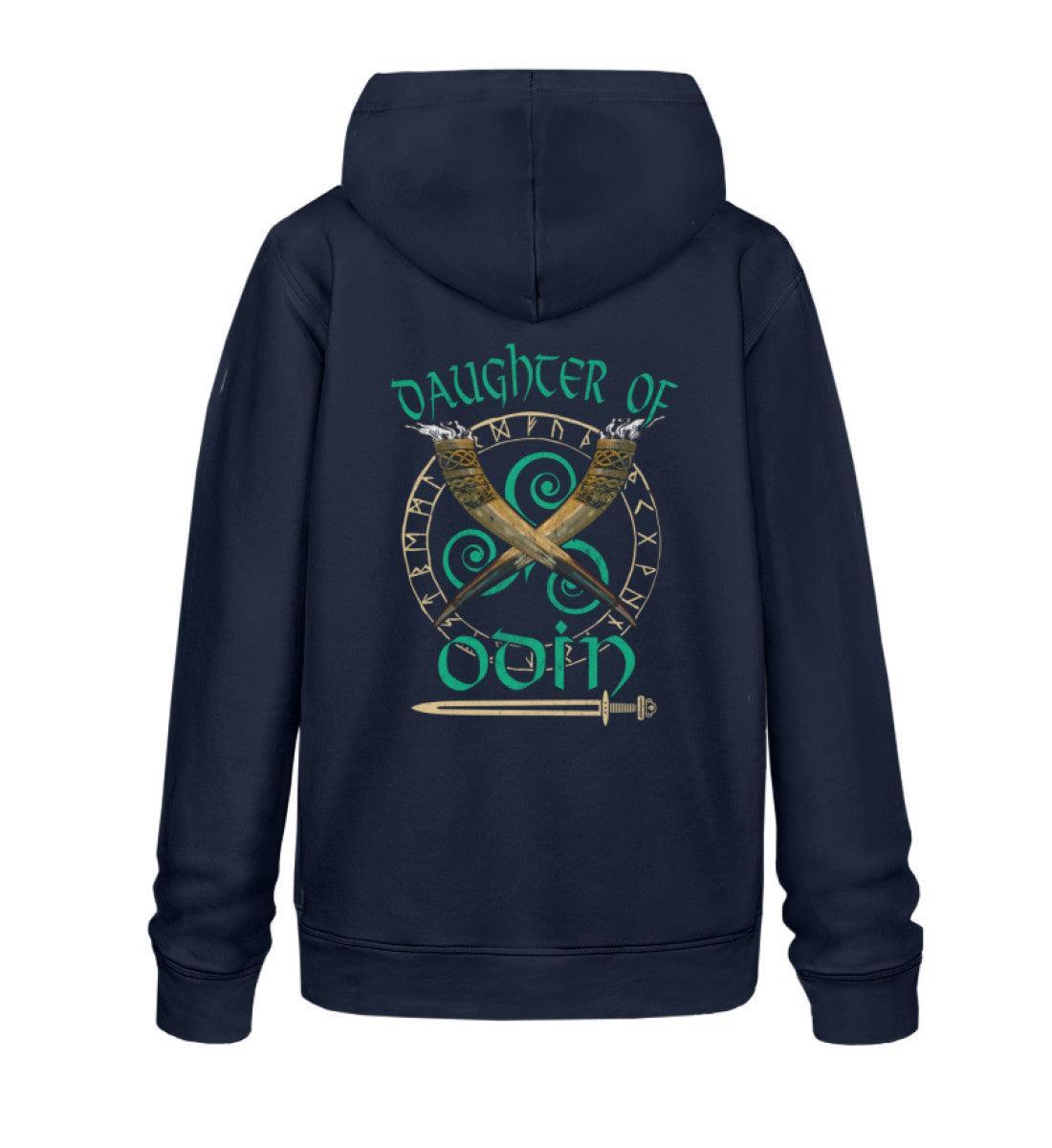 Schildmaiden Premium Hoodie - "Daughter of Odin" mit Runenkreis und Trinkhörnern - Nordic Viking Wear