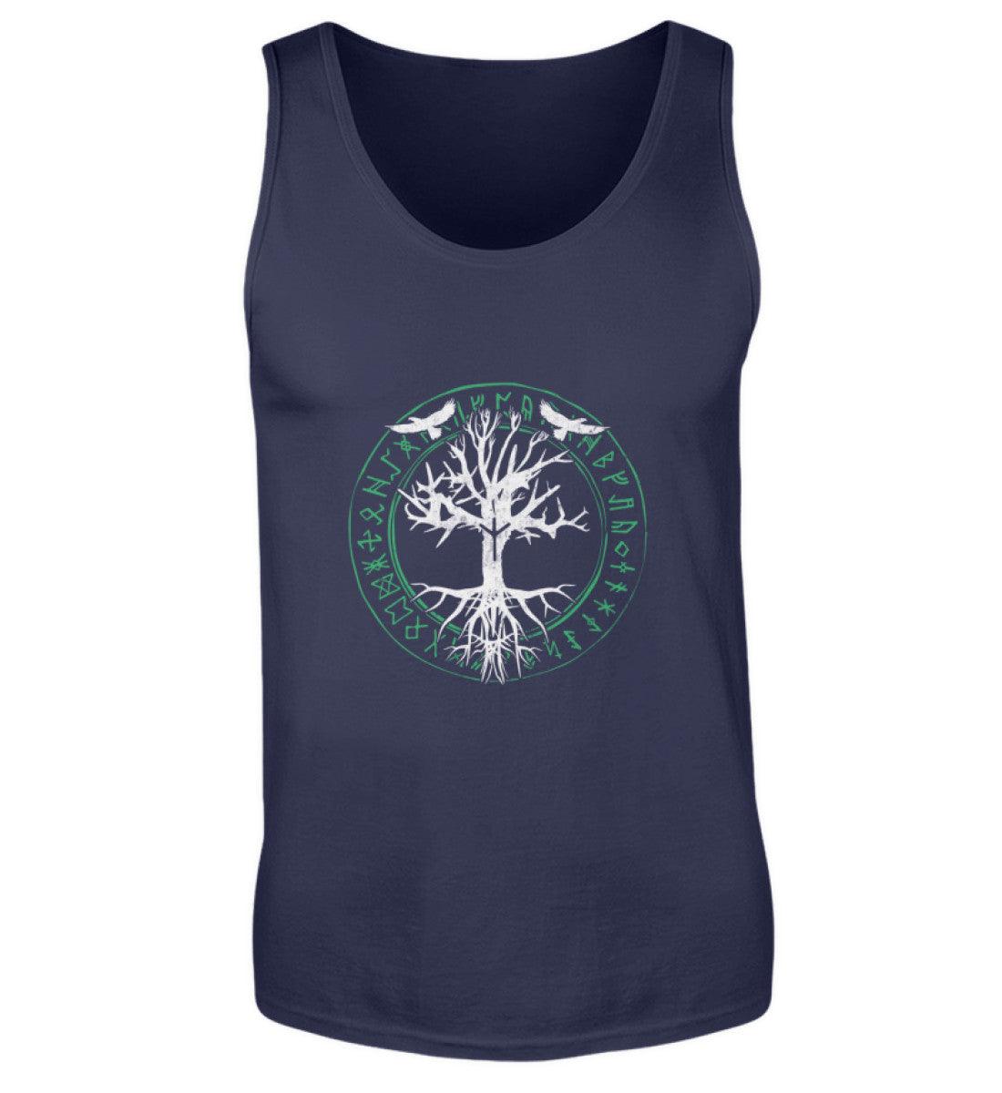Wikinger Tanktop Odins Raben Weltenbaum mit Runenkreis - Nordic Viking Wear