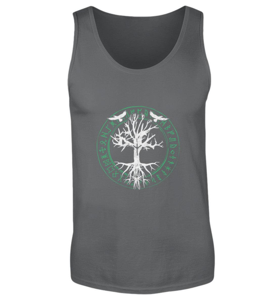 Wikinger Tanktop Odins Raben Weltenbaum mit Runenkreis - Nordic Viking Wear