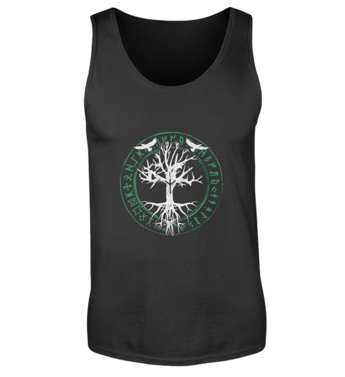 Wikinger Tanktop Odins Raben Weltenbaum mit Runenkreis - Nordic Viking Wear