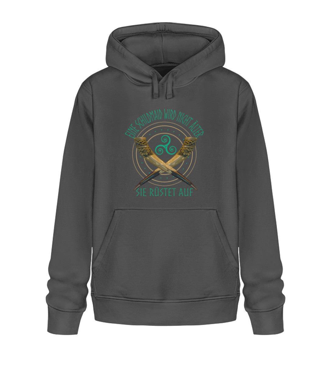 Premium Hoodie - "Eine Schildmaid wird nicht älter, sie rüstet auf" - Nordic Viking Wear