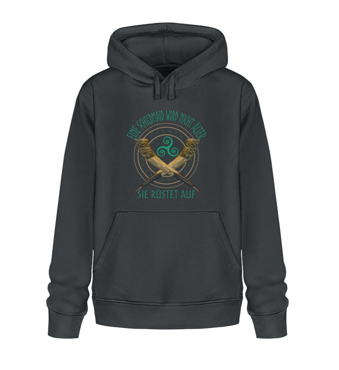 Premium Hoodie - "Eine Schildmaid wird nicht älter, sie rüstet auf" - Nordic Viking Wear