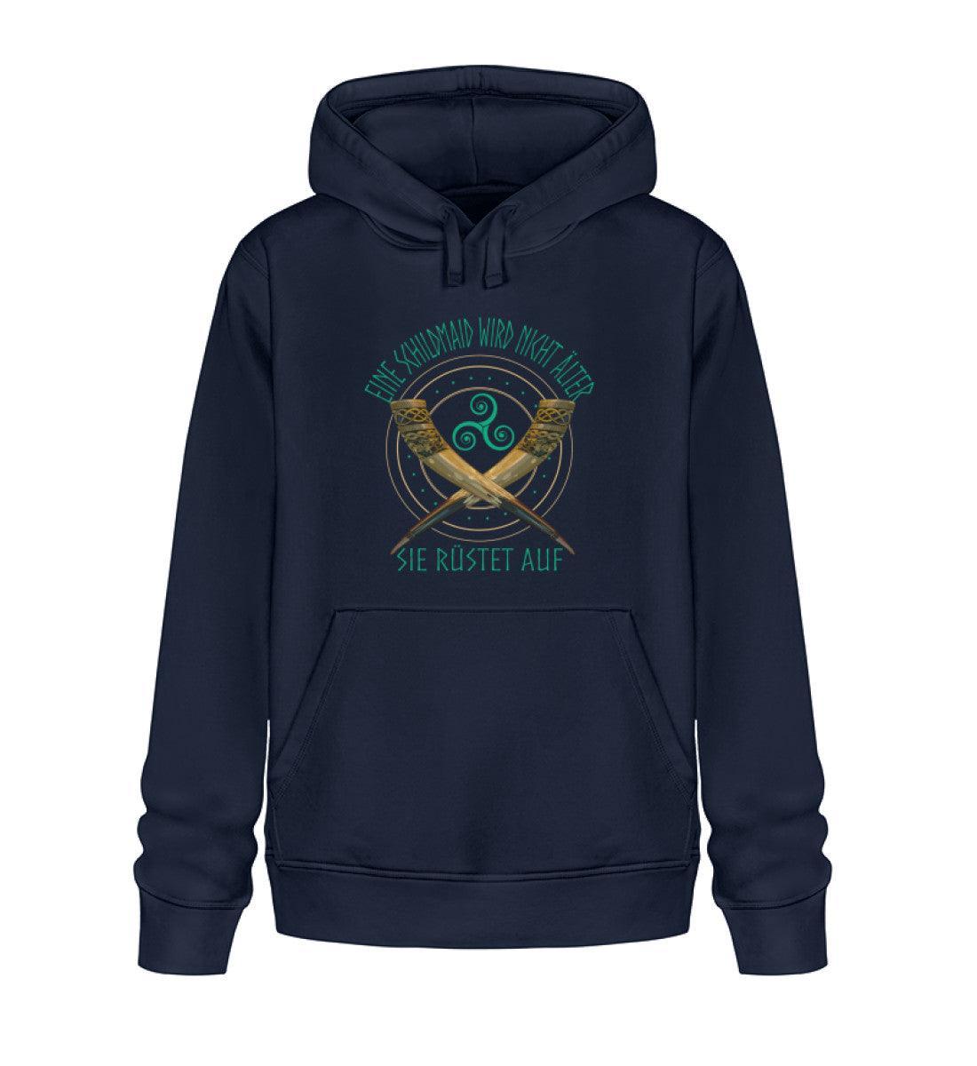 Premium Hoodie - "Eine Schildmaid wird nicht älter, sie rüstet auf" - Nordic Viking Wear