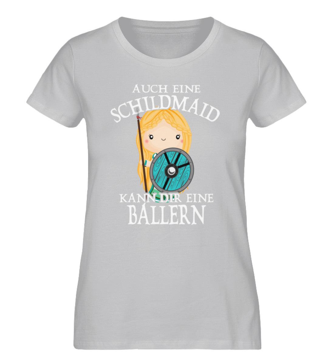 Schildmaiden Espresser Shirt "Auch eine Schildmaid kann dir eine ballern" - Nordic Viking Wear