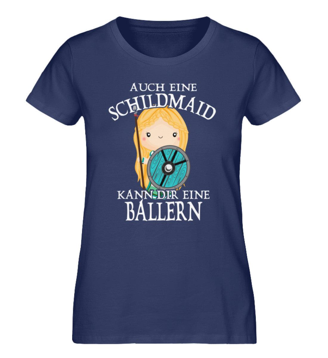 Schildmaiden Espresser Shirt "Auch eine Schildmaid kann dir eine ballern" - Nordic Viking Wear