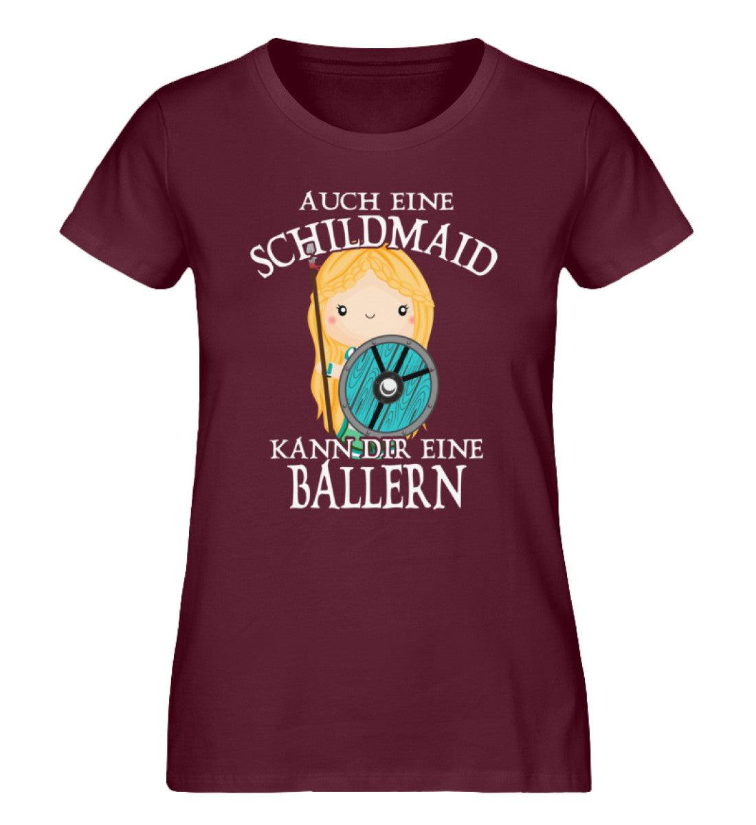 Schildmaiden Espresser Shirt "Auch eine Schildmaid kann dir eine ballern" - Nordic Viking Wear