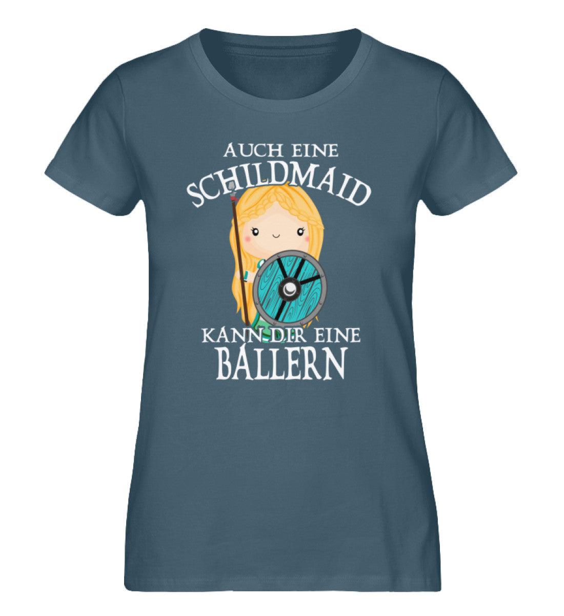 Schildmaiden Espresser Shirt "Auch eine Schildmaid kann dir eine ballern" - Nordic Viking Wear