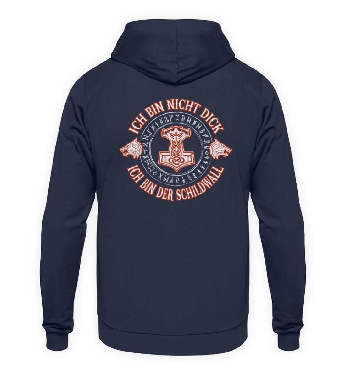 Lustiger Wikinger Hoodie - "Ich Bin Nicht Dick, Ich Bin Der Schildwall 2.0" - Nordic Viking Wear