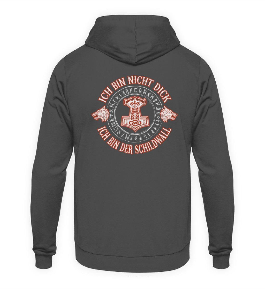Lustiger Wikinger Hoodie - "Ich Bin Nicht Dick, Ich Bin Der Schildwall 2.0" - Nordic Viking Wear
