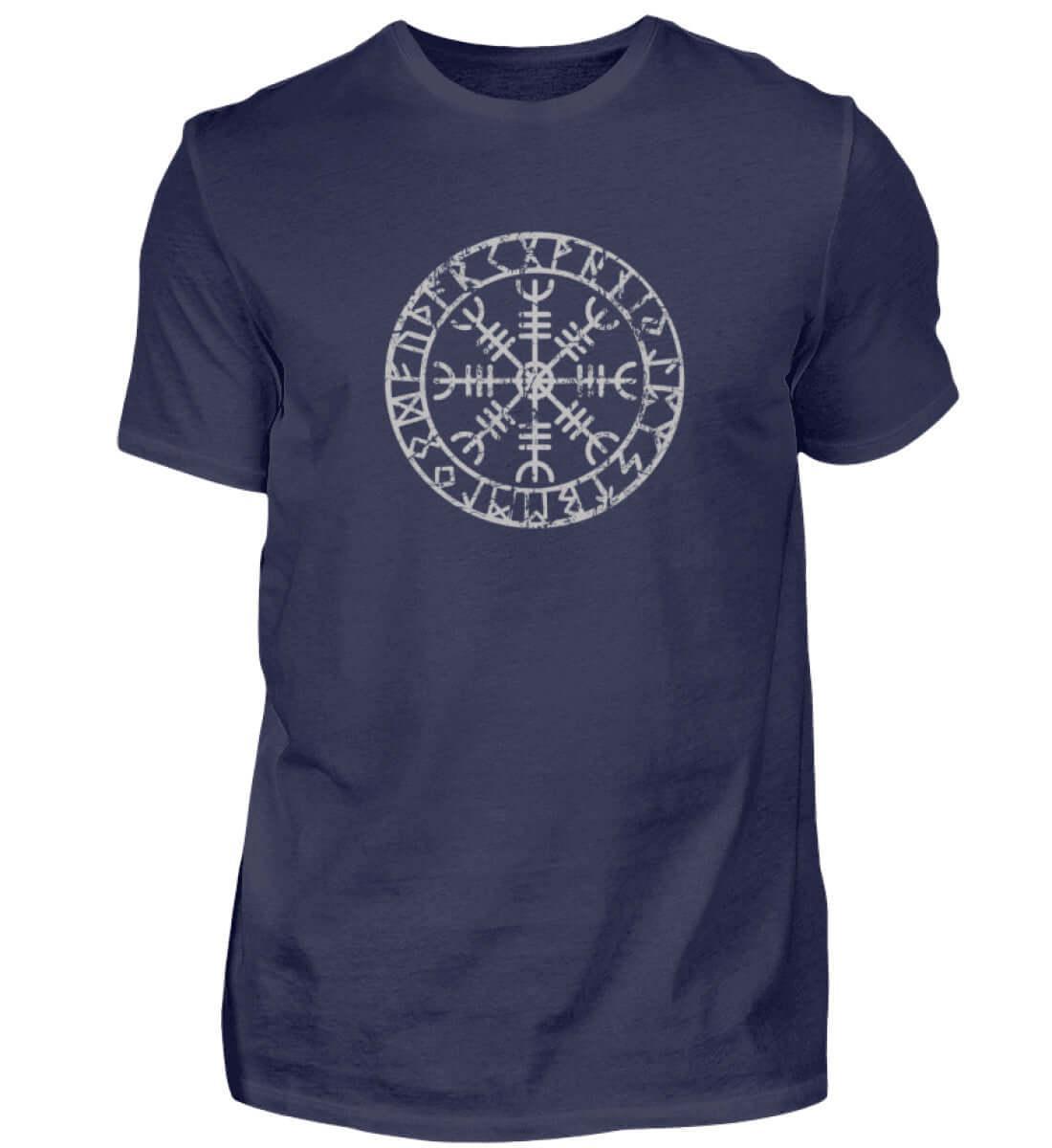 "Aegishjalmur Helm of Awe" Wikinger-Shirt – Schutz und Macht in Runenform - Nordic Viking Wear