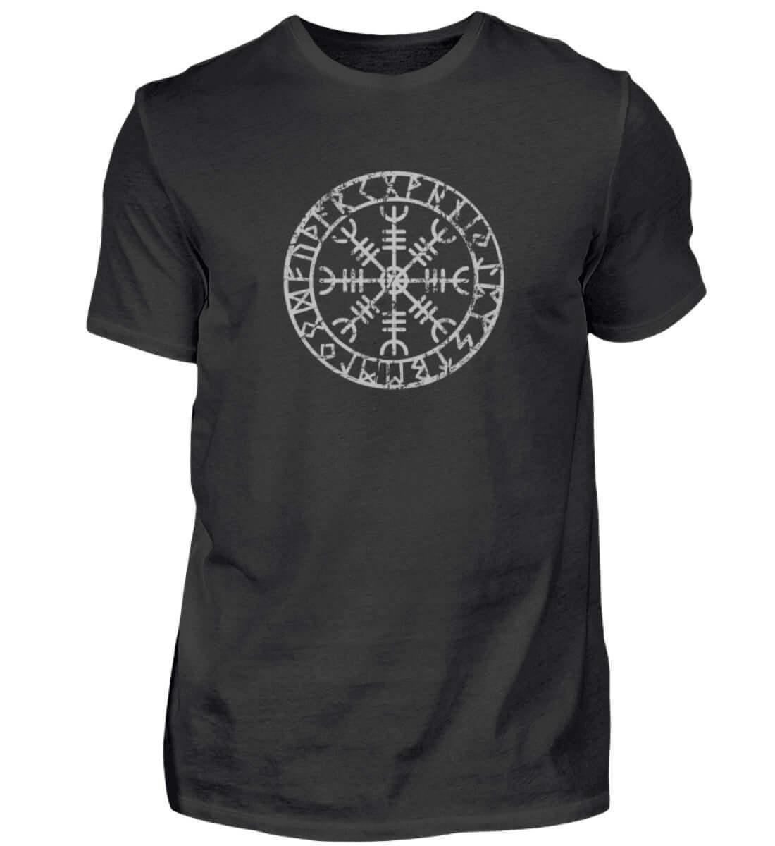 "Aegishjalmur Helm of Awe" Wikinger-Shirt – Schutz und Macht in Runenform - Nordic Viking Wear