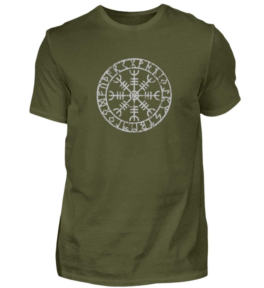 "Aegishjalmur Helm of Awe" Wikinger-Shirt – Schutz und Macht in Runenform - Nordic Viking Wear