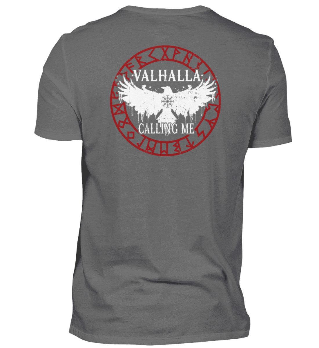 Wikinger Backprint Premium T-Shirt "Ruf nach Valhalla" – Antworte dem Ruf der Ehre - Nordic Viking Wear