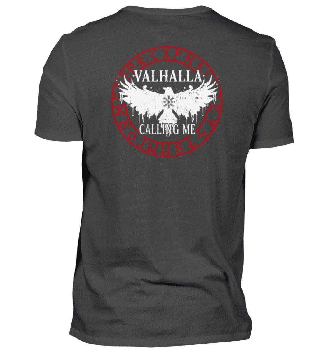 Wikinger Backprint Premium T-Shirt "Ruf nach Valhalla" – Antworte dem Ruf der Ehre - Nordic Viking Wear