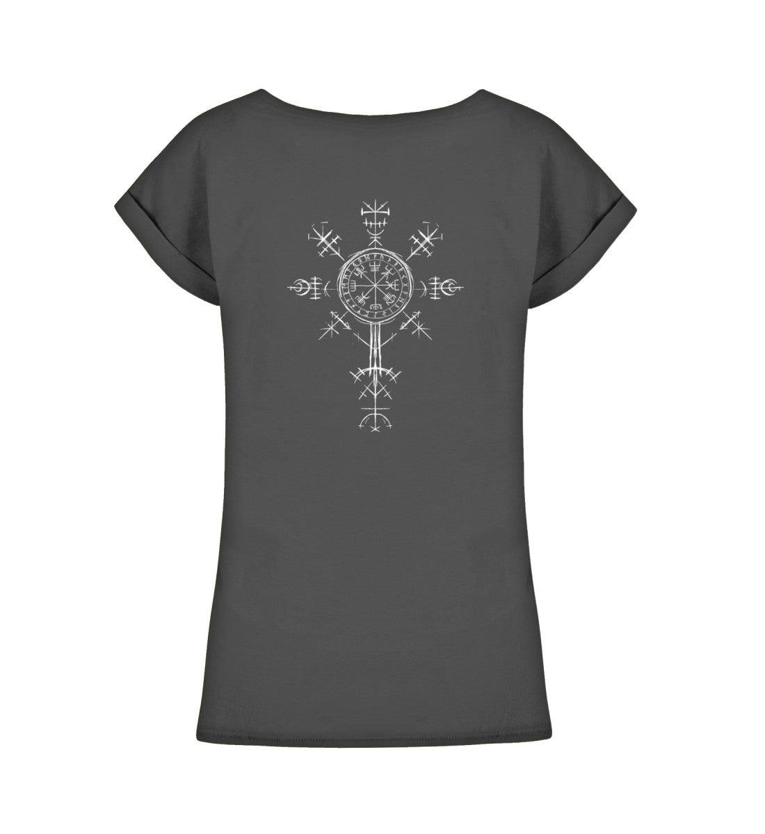 Schildmaiden Extendet Shirt – Vegvísir & Runen-Design - Nordic Viking Wear