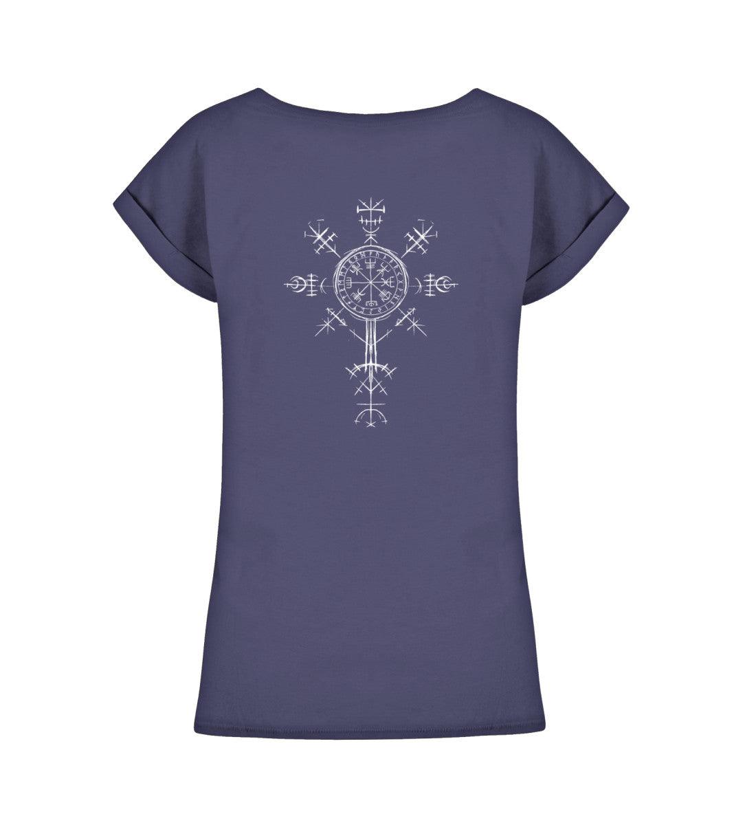 Schildmaiden Extendet Shirt – Vegvísir & Runen-Design - Nordic Viking Wear