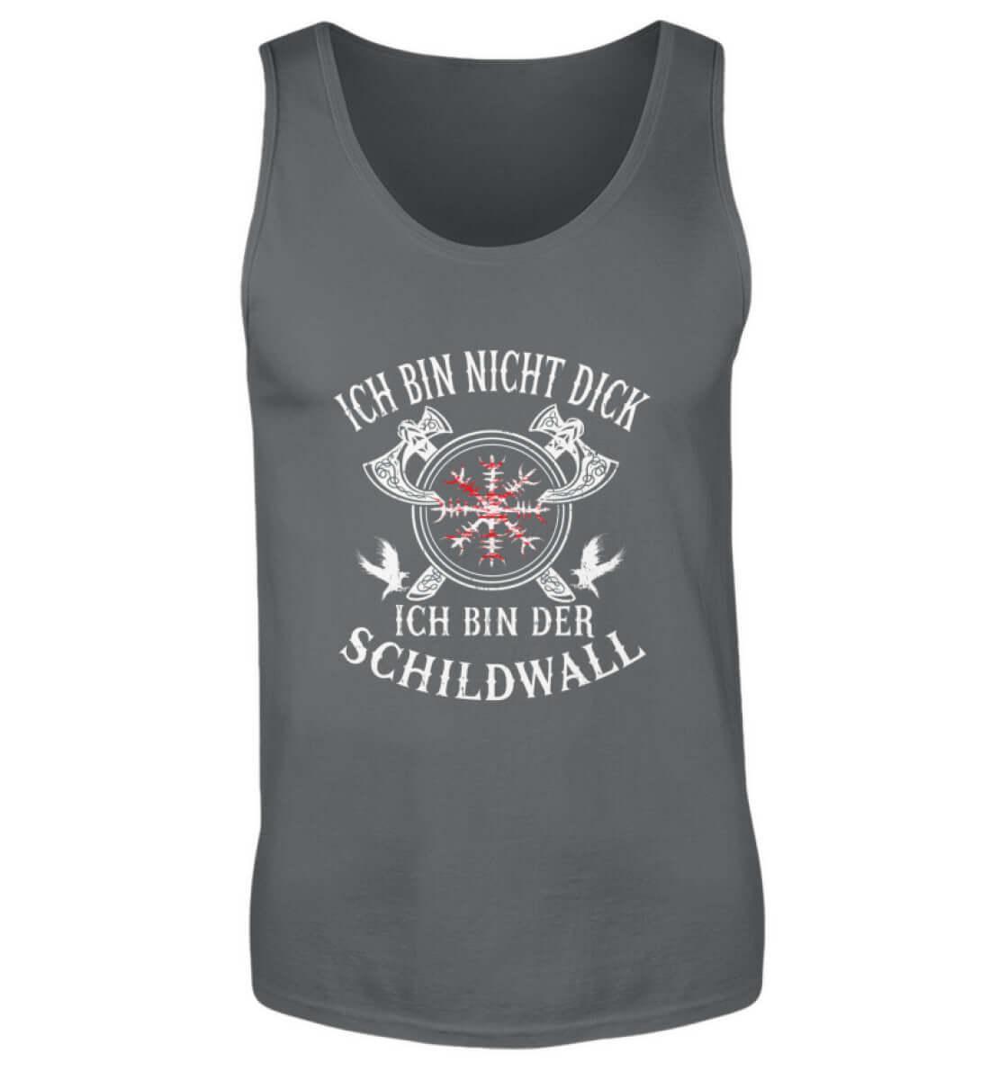 Wikinger Tanktop 'Ich bin der Schildwall' – Stolz und Schutz mit dem Helm of Awe - Nordic Viking Wear