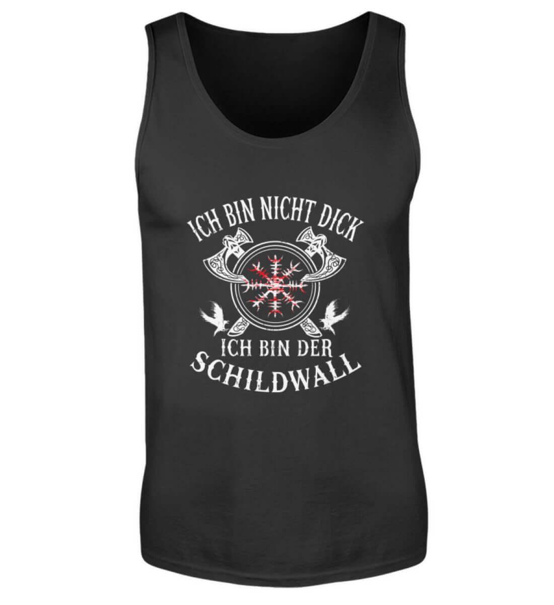 Wikinger Tanktop 'Ich bin der Schildwall' – Stolz und Schutz mit dem Helm of Awe - Nordic Viking Wear