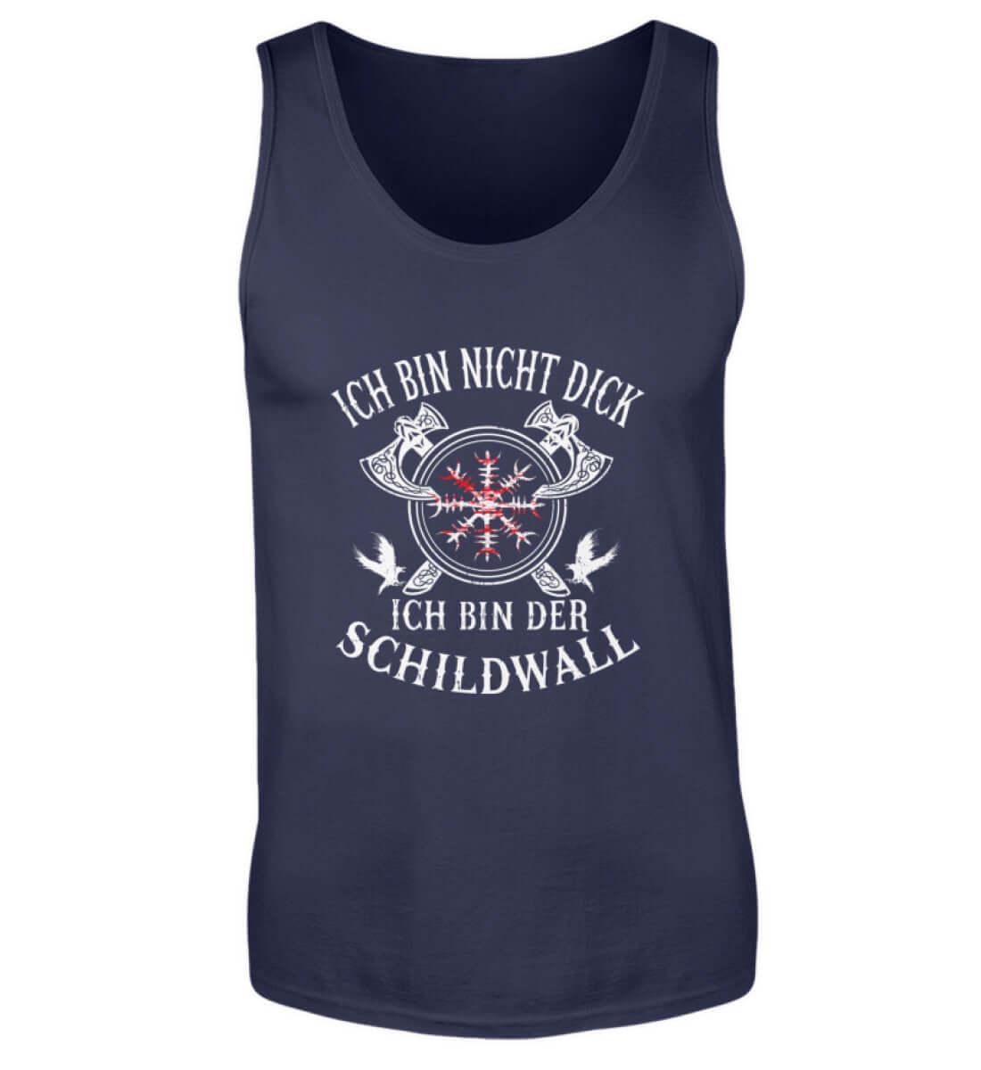 Wikinger Tanktop 'Ich bin der Schildwall' – Stolz und Schutz mit dem Helm of Awe - Nordic Viking Wear