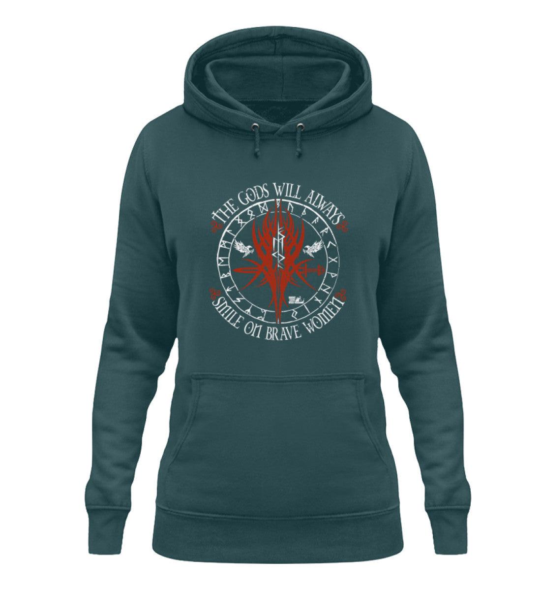 Schildmaiden Hoodie The Gods Will Always Smile on Brave Women - Damen Hoodie - Nordic Viking Wear