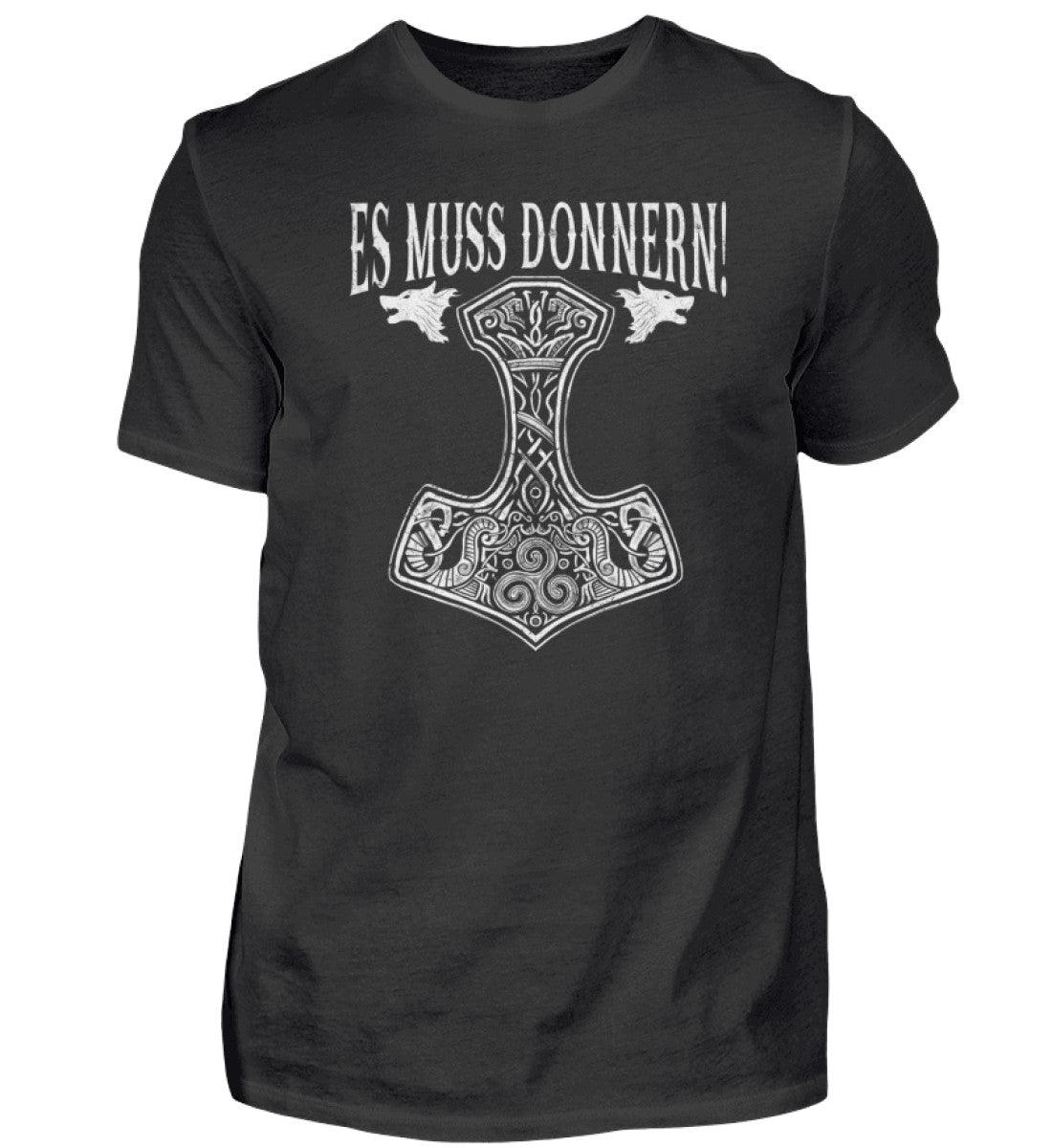 Premiumshirt "Es muss donnern!" – Thor's Hammer Mjölnir Design für wahre Wikinger-Fans - Nordic Viking Wear