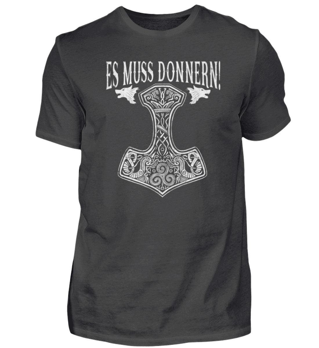 Premiumshirt "Es muss donnern!" – Thor's Hammer Mjölnir Design für wahre Wikinger-Fans - Nordic Viking Wear