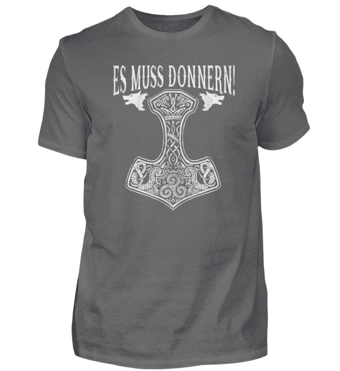 Premiumshirt "Es muss donnern!" – Thor's Hammer Mjölnir Design für wahre Wikinger-Fans - Nordic Viking Wear