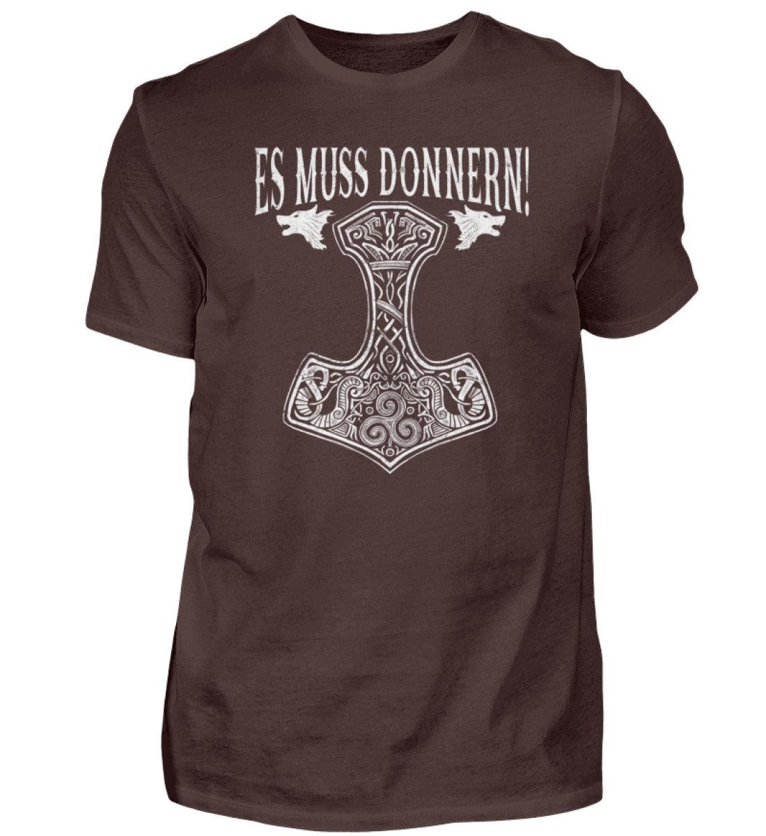 Premiumshirt "Es muss donnern!" – Thor's Hammer Mjölnir Design für wahre Wikinger-Fans - Nordic Viking Wear