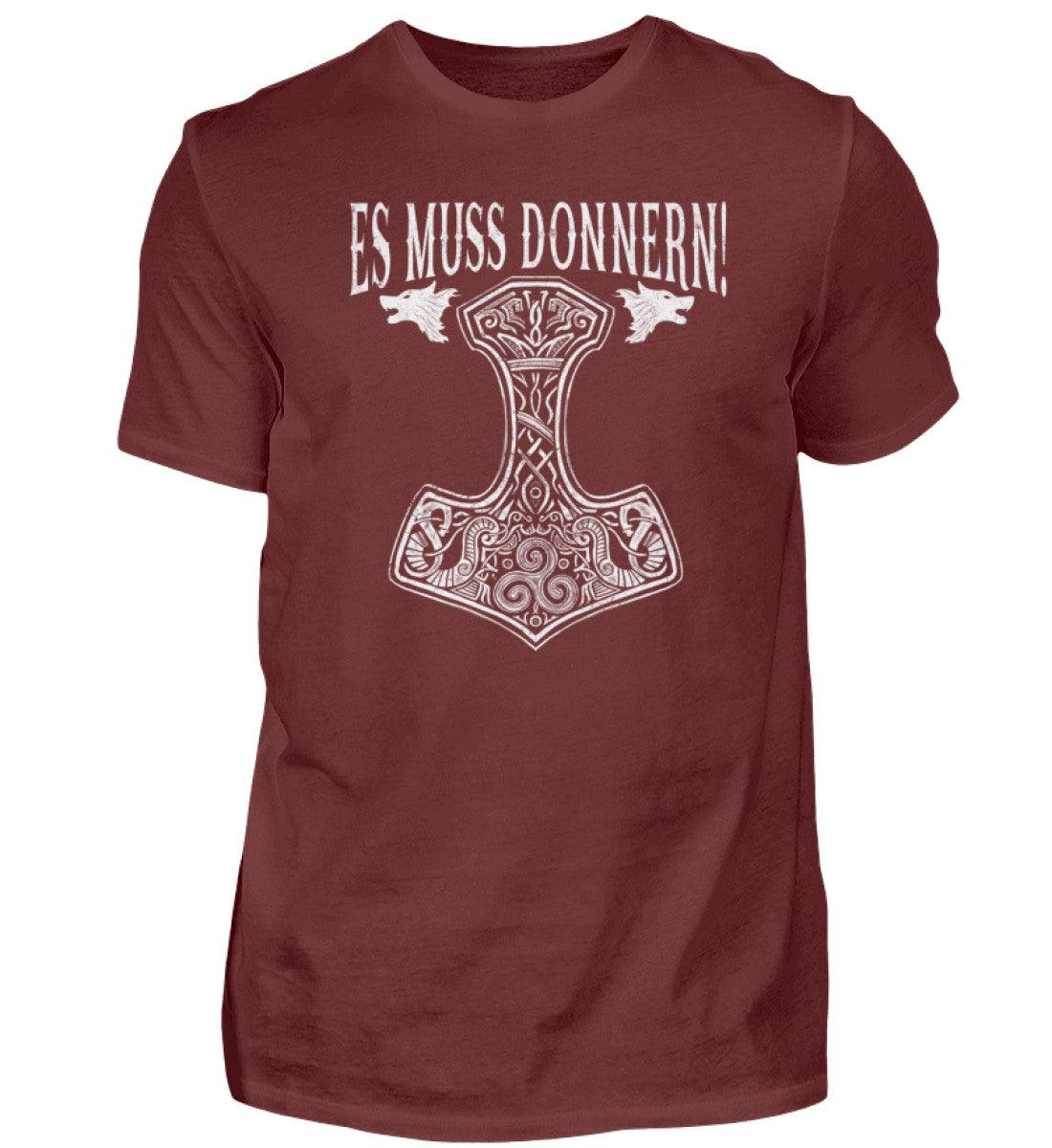 Premiumshirt "Es muss donnern!" – Thor's Hammer Mjölnir Design für wahre Wikinger-Fans - Nordic Viking Wear