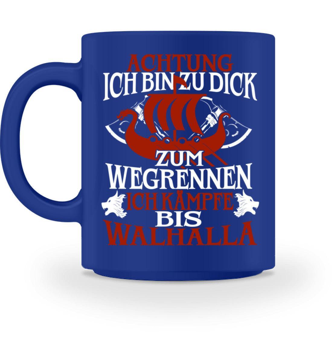Viking-Inspirierte Kaffeetasse - "Achtung! Ich Kämpfe bis Walhalla" Design - Ideal für Skandinavien-Enthusiasten - Nordic Viking Wear