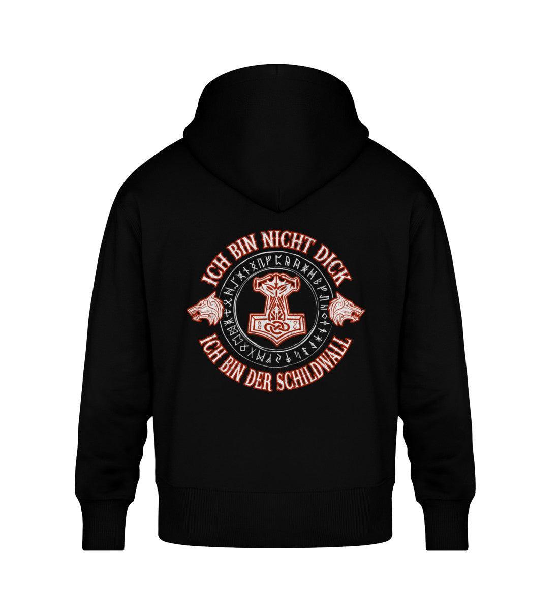 Lustiger Wikinger Oversized Hoodie - "Ich Bin Nicht Dick, Ich Bin Der Schildwall" - Nordic Viking Wear
