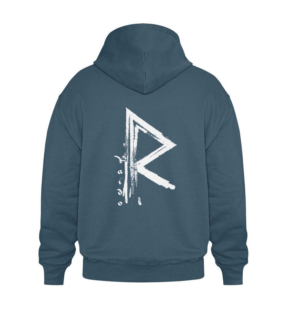 Wikinger Heavy Vintage Hoodie Rune Raido-Hoodie – Der Weg des Reisenden - Nordic Viking Wear